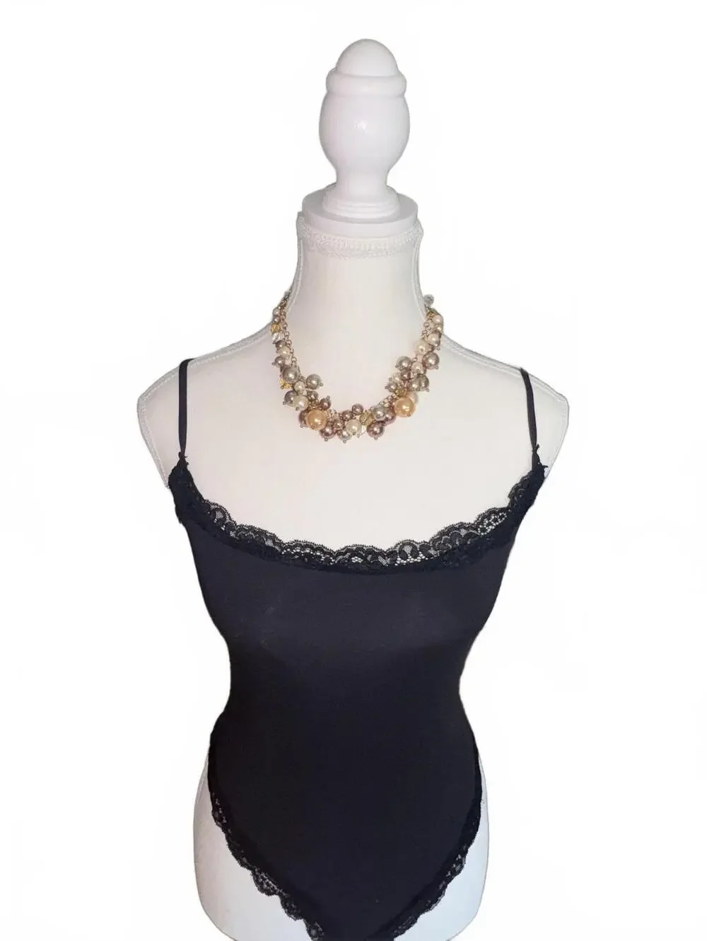 Multi-Color Pearl Cluster Statement Necklace with Adjustable Chain